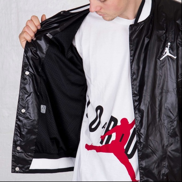 Jordan Woven 2.0 Varsity Jacket Black - Picture 3 of 12